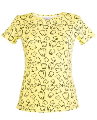 T-shirt " ząbki" limonkowy