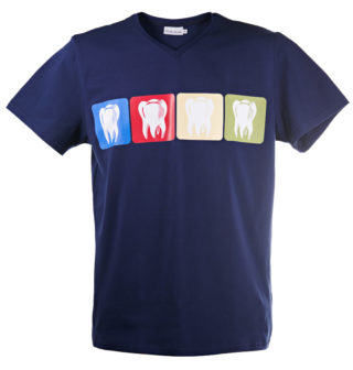T-shirt męski „kolorowe ząbki”